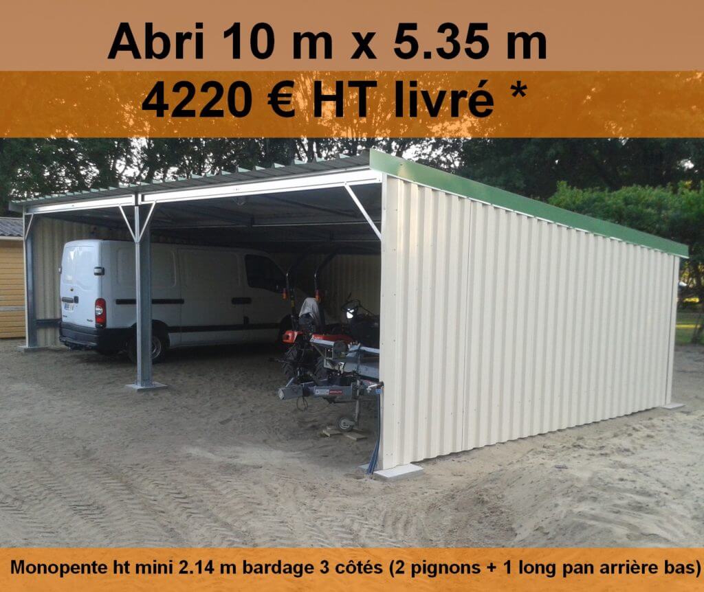 Abri de 54 m² pour voiture ou abri de jardin